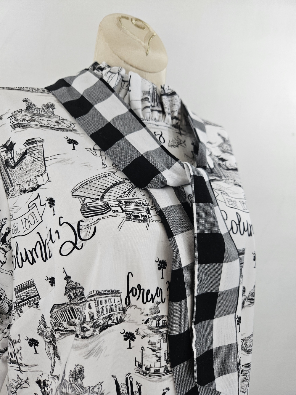 PittyPat Gamecock Black and White Dress size L - Picture 2 of 10